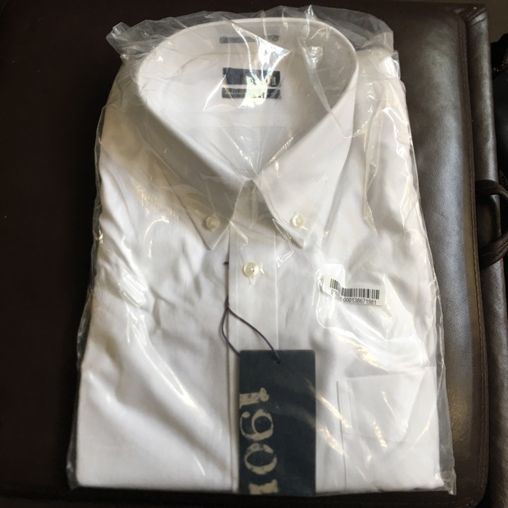 NWT 1901 Brand Crisp White Men’s Dress Shirt